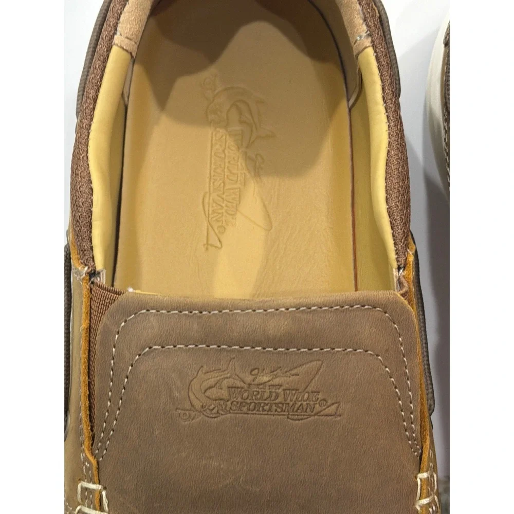 Worldwide Sportsman Bluewater Shoes Men 12 Brown Slip On Nautical